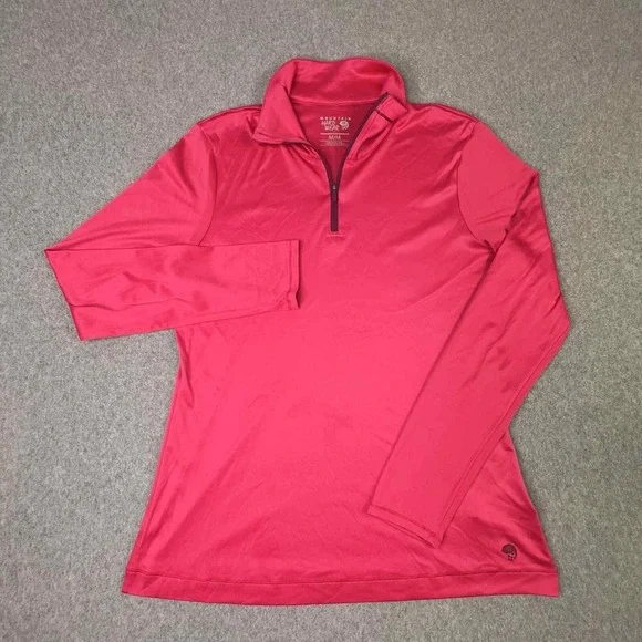Mountain Hardware 1/4 Zip Mock Neck Pink Pullover Wicking Women's Size M Outdoor - Picture 2 of 10